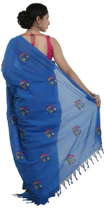 Blue Shantiniketan Cotton Saree-parinitasarees