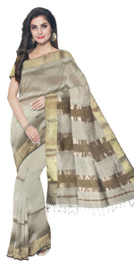 Grey Maheshwari Saree with Beautiful Pallav-Maheshwari Saree-parinitasarees