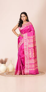 Pink Baluchari Silk Saree with Gorgeous Pallav-Baluchari saree-parinitasarees