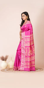 Pink Baluchari Silk Saree with Gorgeous Pallav-Baluchari saree-parinitasarees