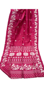 Pink Bishnupuri Pure Silk Saree with Floral Motifs-Bishnupuri silk saree-parinitasarees