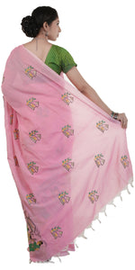 Pink Shantiniketan Cotton Saree-parinitasarees