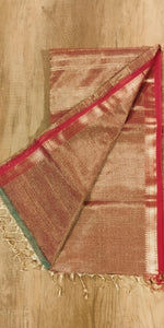 Red-Golden Maheshwari Silk-Cotton Saree-Maheshwari Saree-parinitasarees