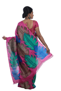 Dragonfruit Pink, Bishnupuri silk-Bishnupuri silk saree-parinitasarees