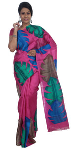 Dragonfruit Pink, Bishnupuri silk-Bishnupuri silk saree-parinitasarees