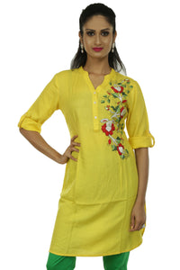 Maize Craze, Kantha on rayon (M)-Kurtis-parinitasarees